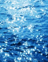 Close shot of blue water.