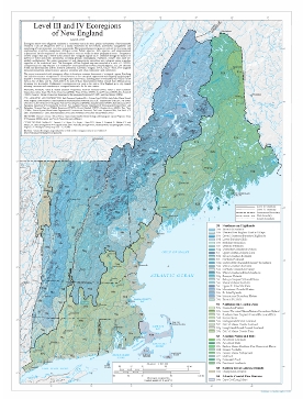 Level IV Ecoregions of New England--poster hillshade