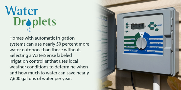 A WaterSense labeled irrigation controller can help save nearly 7,600 gallons per year.