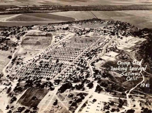 Historic aerial photo of Camp Ord. Caption: Camp Ord Looking toward Salinas California, 1991