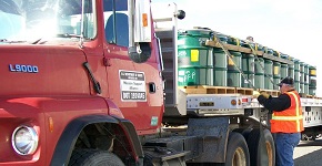 This is a picture of a truck hauling mixed waste