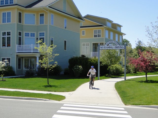 The trail and residences on the site