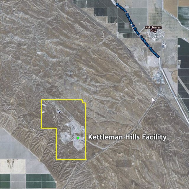 Aerial map of Kettleman Hills Facility