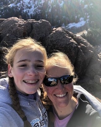Hiking Mount Sanitas in Boulder on New Year’s Day this year with my family (though just my daughter is in the picture with me – she’s a pro at taking selfies).