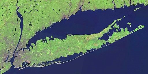 Satellite imagery of Long Island Sound and the surrounding area.
