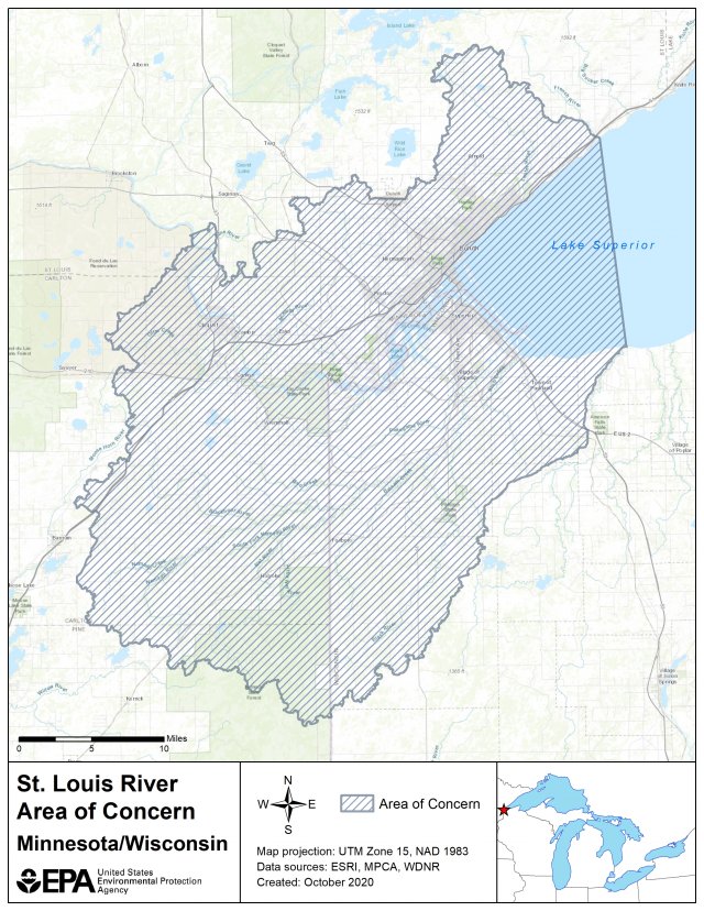 St. Louis River AOC Boundary Map 