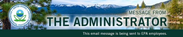 Message from the Administrator banner
