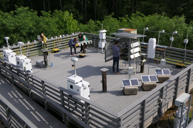 Ambient Air Innovation Research Site (AIRS) located on the EPA-RTP campus in Durham, NC, where EPA researchers conduct sensor evaluations.