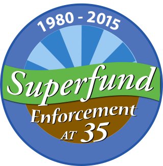 Logo for 35th anniversary of Superfund enforcement program