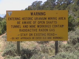 mine area warning sign in John Brown Canyon, CO