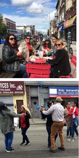 People eating and dancing at Passaic, NJ's Taste of Market Street event