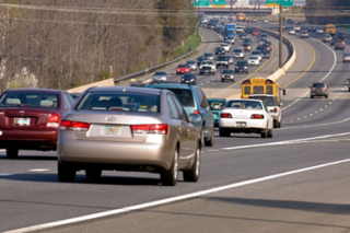 Vehicles on a highway