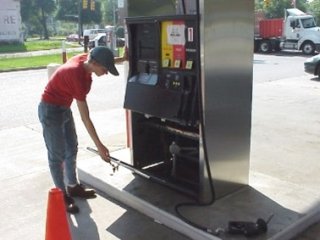 A gas station employee