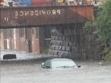 Flooded street in Worcester, MA (Sources: Worcester Telegram, and CBSN Boston)