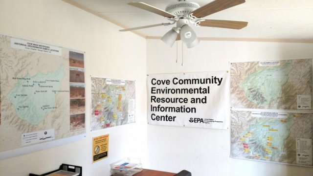 Photograph of interior of the Cove Community Environmental Resource an Information Center.