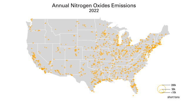 Annual nitrogen oxides emissions for 2022