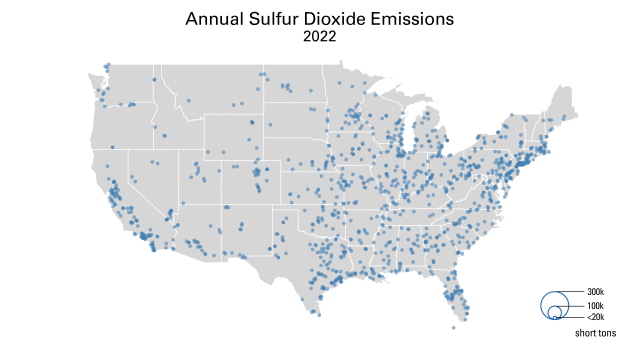 Annual sulfur dioxide emissions for 2022