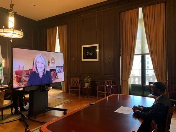 EPA Administrator Michael S. Regan meets New Mexico Governor Michelle Lujan Grisham per video link, October 26, 2021.