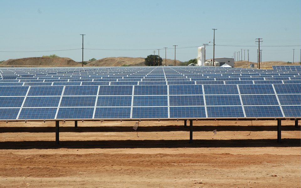 Photo of solar farm on the old Aerojet site