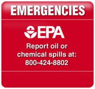 Emergencies: Report oil or chemical spills at 800-424-8802