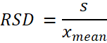 relative standard deviation equation