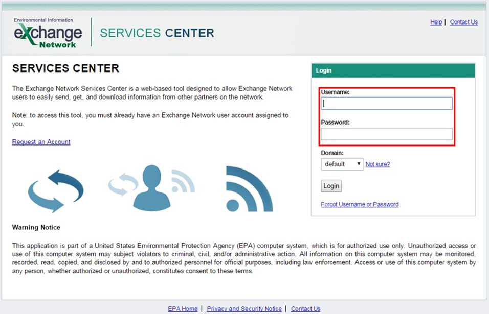 ENSC Login Page with username and password fields highlighted
