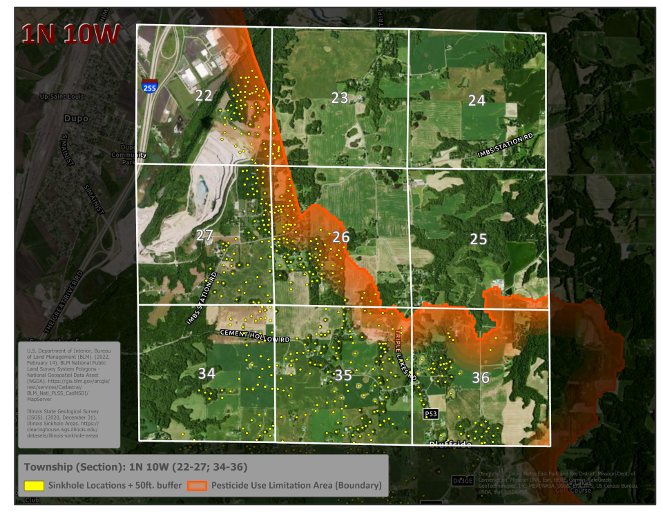 Illinois Township 1N10W 22-27, 34-36