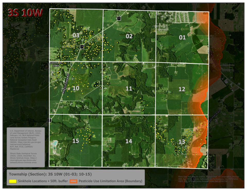 Illinois Township 3S10W 01-03, 10-15