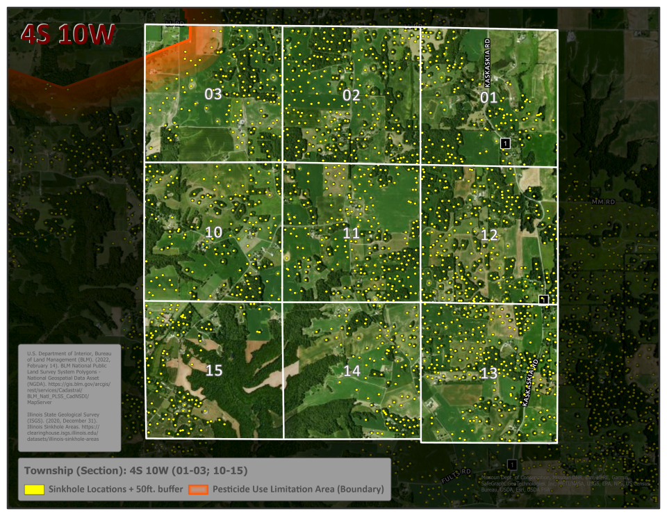 Illinois Township 4S10W 01-03, 10-15