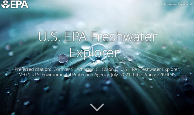 Screenshot of the Freshwater Explorer Title Page