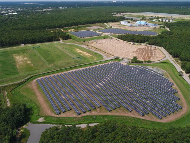 aerial view of solar panels