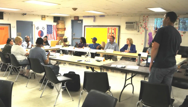 people meeting in a classroom