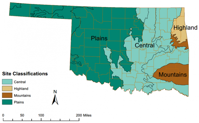Figure 1. Site classifications identified for the development and evaluation of updated biological indicators in Oklahoma. (EPA)