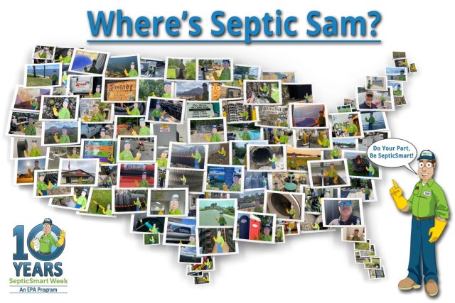 Map of states where Septic Sam has visited