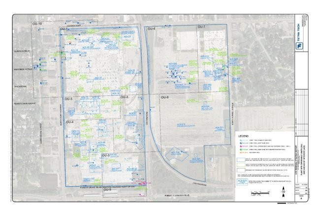 Map of Areas of Interest and Operational Units In Flint MI Plant 4 and 5.