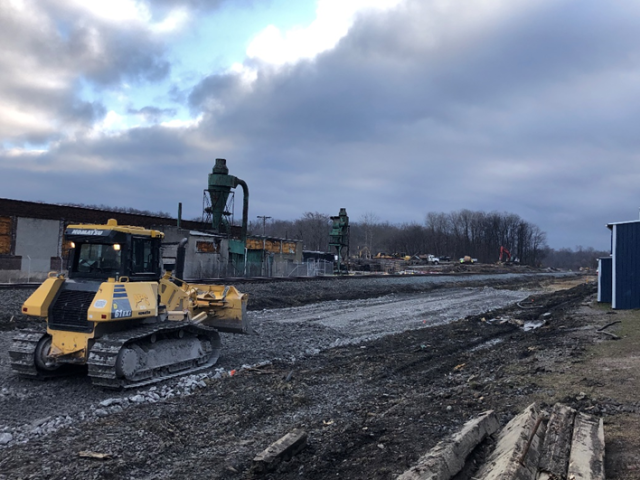 Large machinery cleared and backfilled south side of tracks