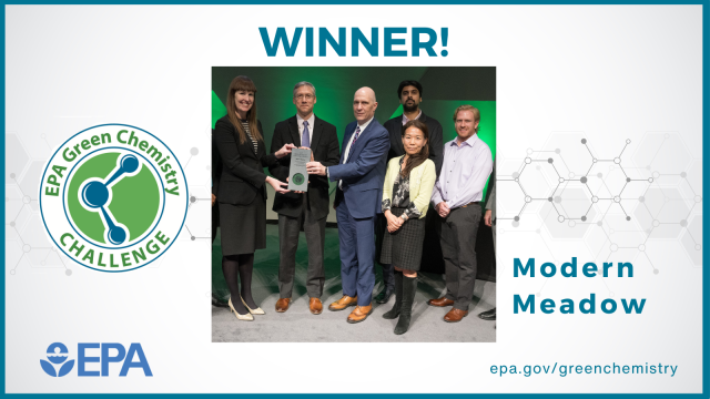 Green Chemistry Challenge Award Winner - Modern Meadow with photo from award ceremony