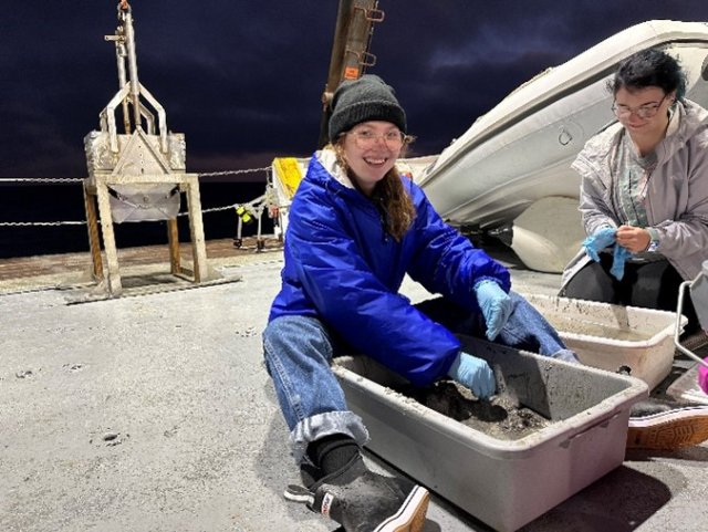 Students participate in shift work aboard the Point Sur research vessel.