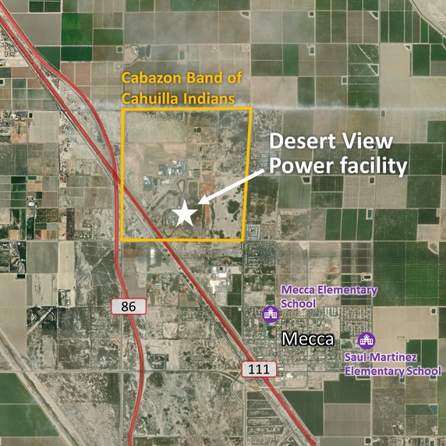 Aerial map of Desert View Power (DVP), Riverside County, California