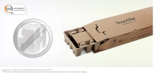 Image of the sustainable packaging for the LG Electronics Sound Bar.