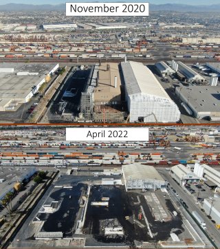 Before and After Views of the former Exide facility dated November 2022 and April 2022