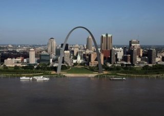 St. Louis - view of the Mississippi river
