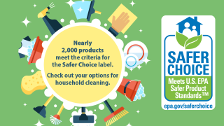 Image describing that nearly 2,000 products for household cleaning meet the criteria for the Safer Choice label