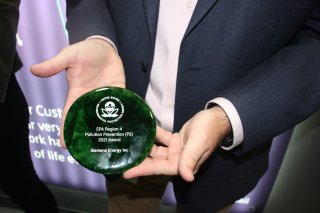 Photograph of the Award during an EPA site visit to the awarded facility.