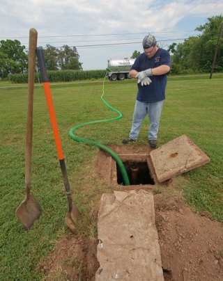 Cleaning out septic tank