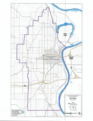 Map of the Omaha Lead Superfund Site