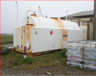 :  Above-ground Storage Tank and 275-gallon IBC Totes Containing Hazardous Waste, Eareckson Air Station, Shemya Island, Alaska