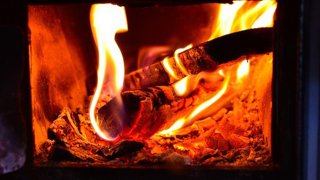 fire in woodstove