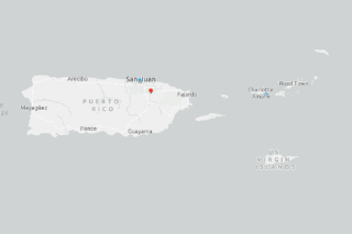 This is a screenshot of Puerto Rico and the U.S. Virgin Islands from the recycling infrastructure grants map