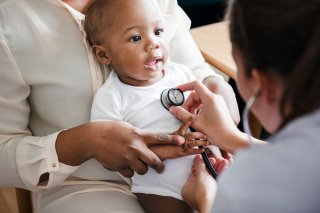 Baby getting a checkup